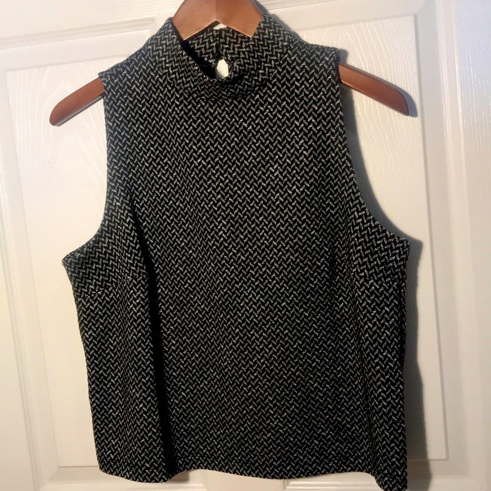Holiday SPARKLE mock neck sleeveless top